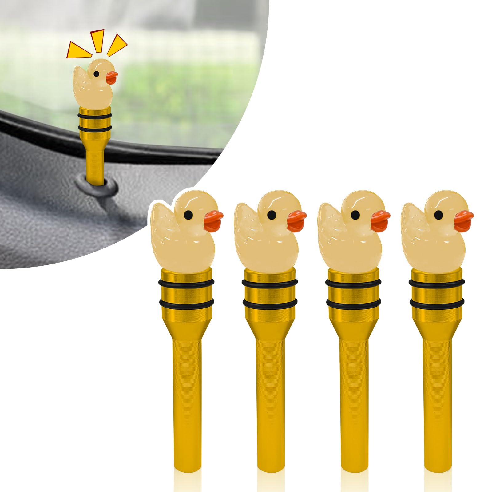 Amazon.co.jp: xbrtaia かわいいアヒルの車のドアロックノブ、4つの